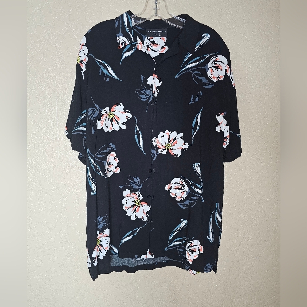 MENS NO BOUNDARIES Hawaiian floral Button- up shirt Size‎ XL 46-48